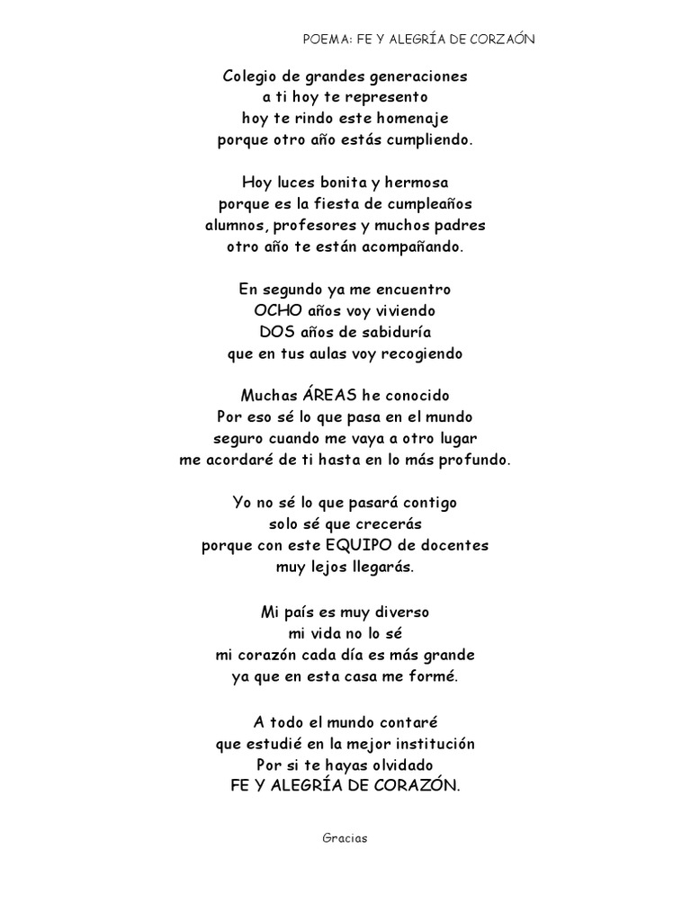 Fe Y Alegria En Tu Aniversario