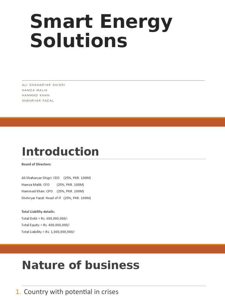 Smart Energy Solutions Overview | PDF | Finance & Money Management ...