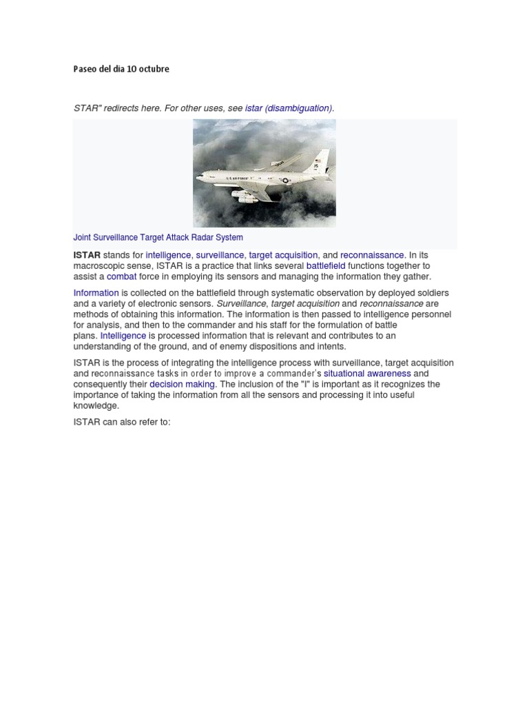 Understanding ISTAR in Combat Operations | PDF | Computers
