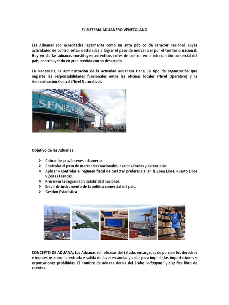 Sistema Aduanero en Venezuela | PDF | aduana | Venezuela