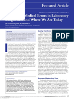 A Review of Medical Errors in Laboratory Diagnostics and Where We Are Today