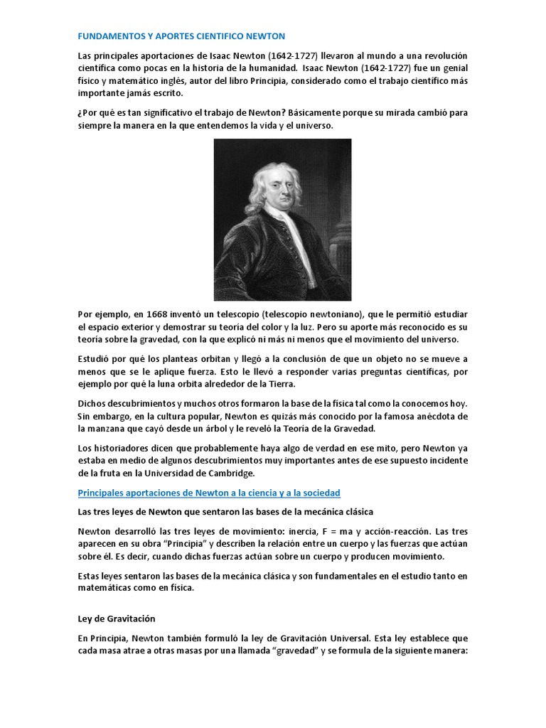Biografia de Isaac Newton | PDF | René Descartes | Isaac Newton