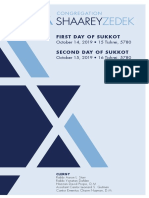 Sukkot Days 1&2, 2019 Services Card