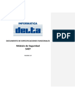 Módulo de Seguridad Saef: Documento de Especificaciones Funcionales