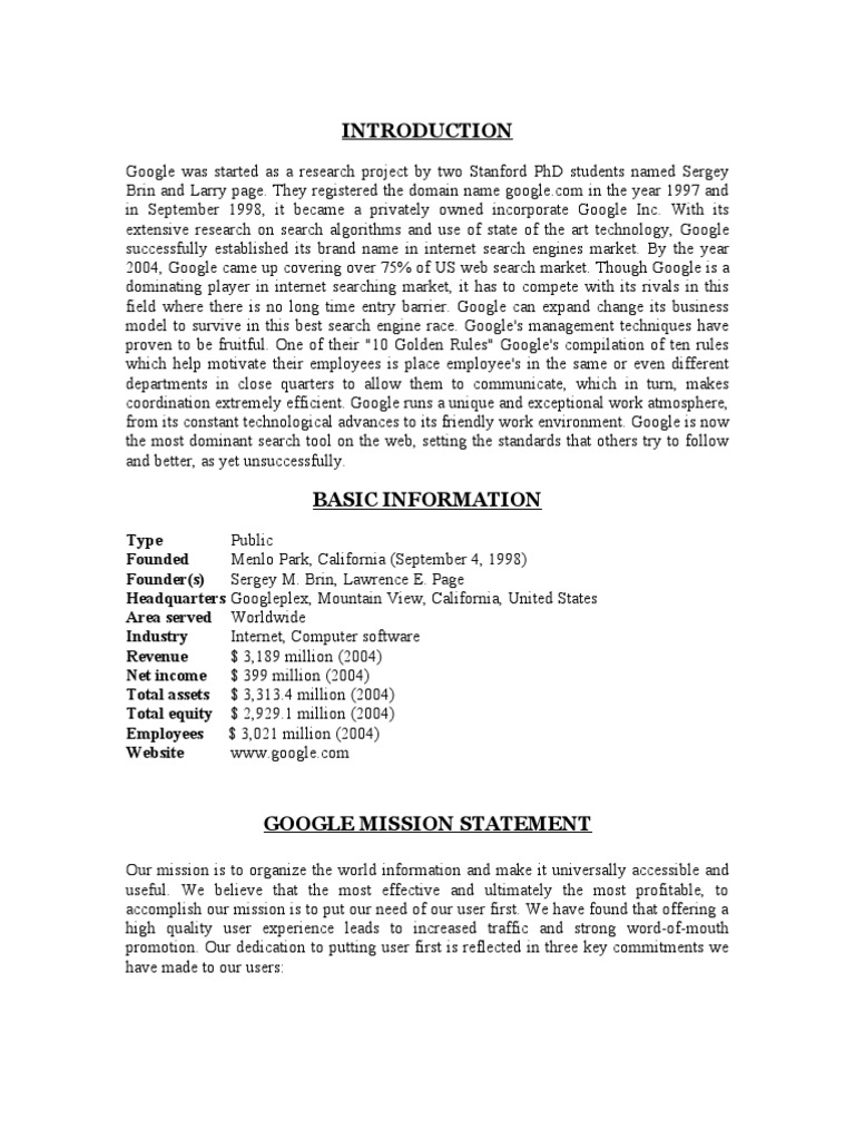 Google Case Study PDF  Search Engine Yahoo!