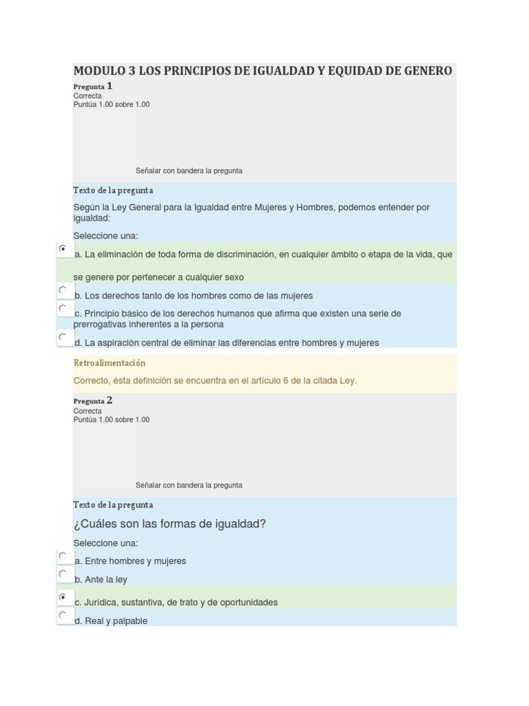 Igualdad y equidad de género: Módulo 3 | PDF | Igualdad de género ...