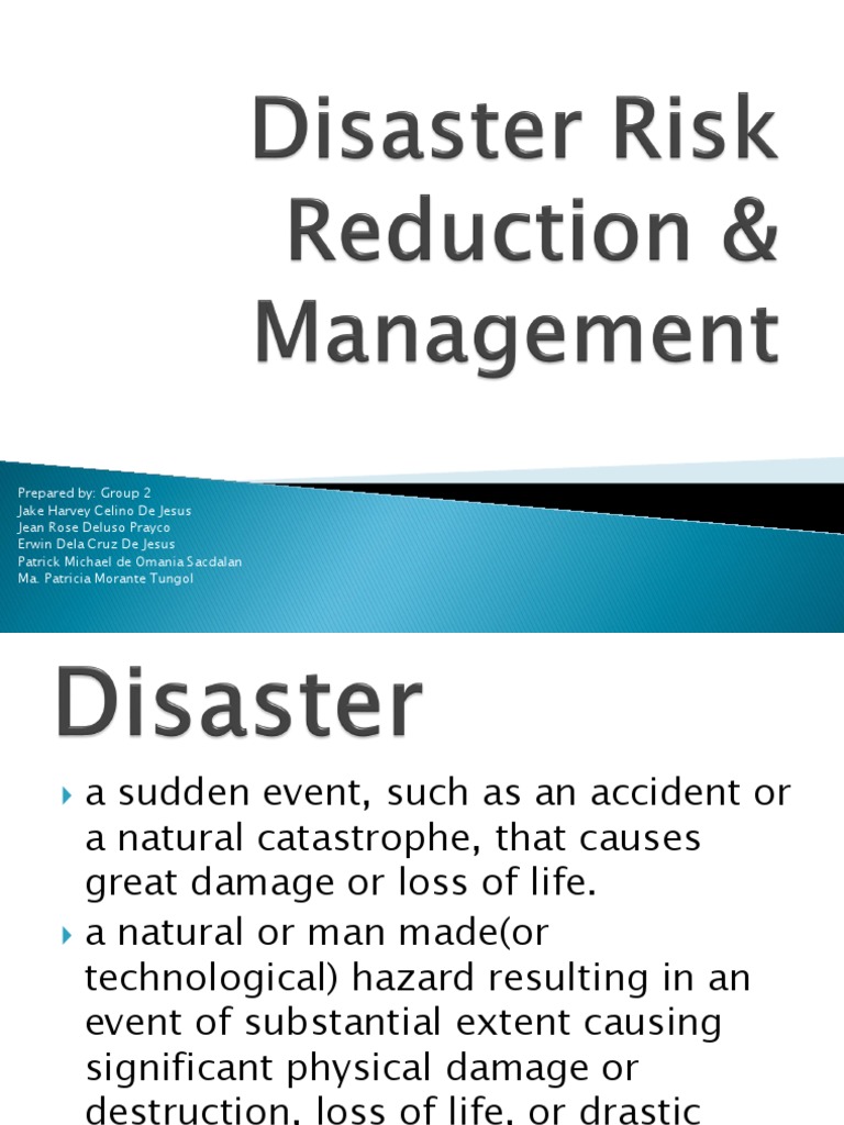 Disaster Risk Reduction Managementgruop2 | PDF | Hazards | Disaster ...