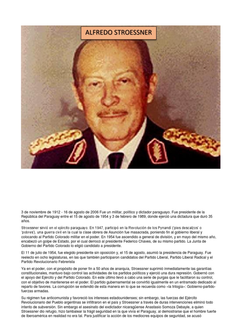 Alfredo Stroessner PDF Teorías políticas Relaciones internacionales