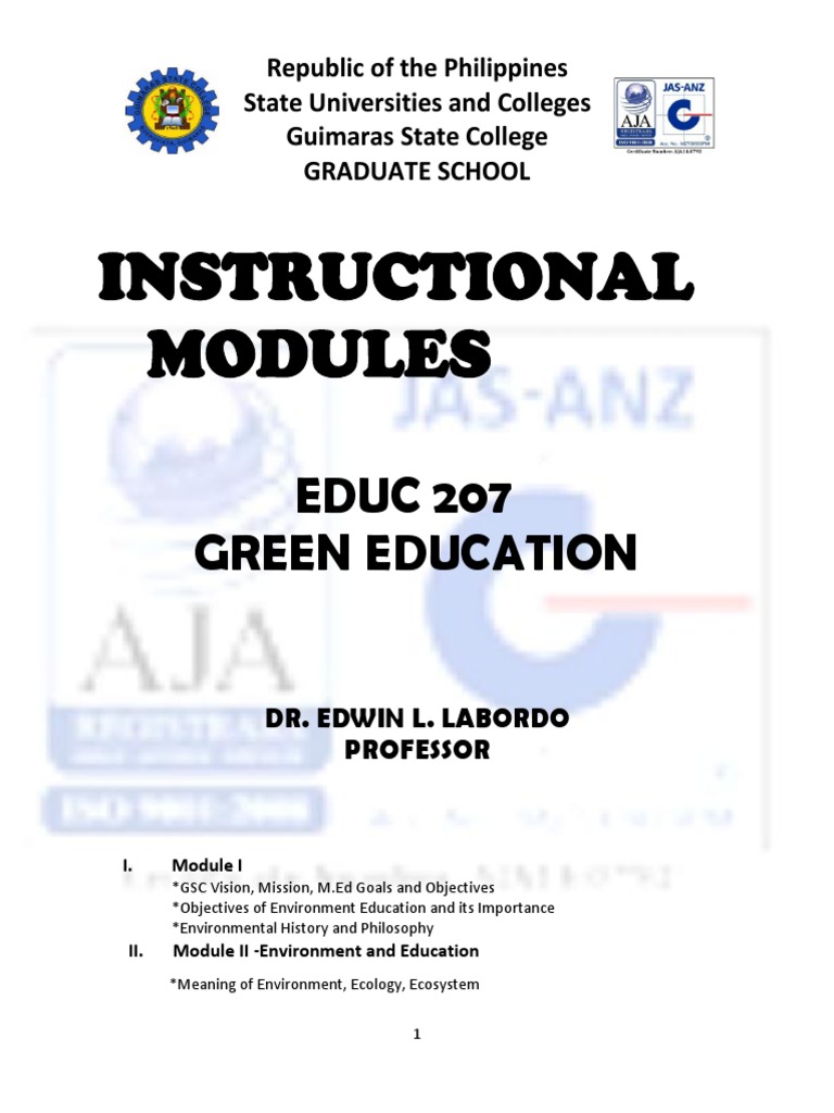 Green Education Module Overview | PDF | Ecology | Ecosystem