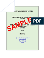 Quality Management System Environmental Management System Occupational Health and Safety Management System Manual