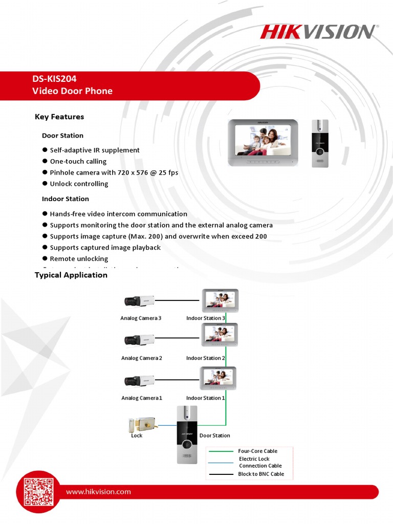 Hikvision DS-KIS204 Video Door Phone | PDF | Video | Microphone