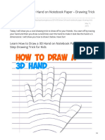 How To Draw A 3D Hand On Notebook Paper Drawing Trick For Kids