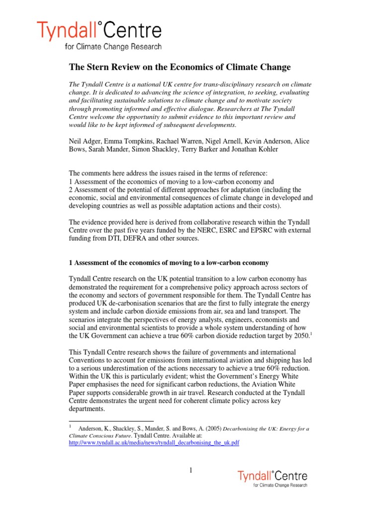 The Stern Review On The Economics of Climate Change | PDF | Effects Of ...