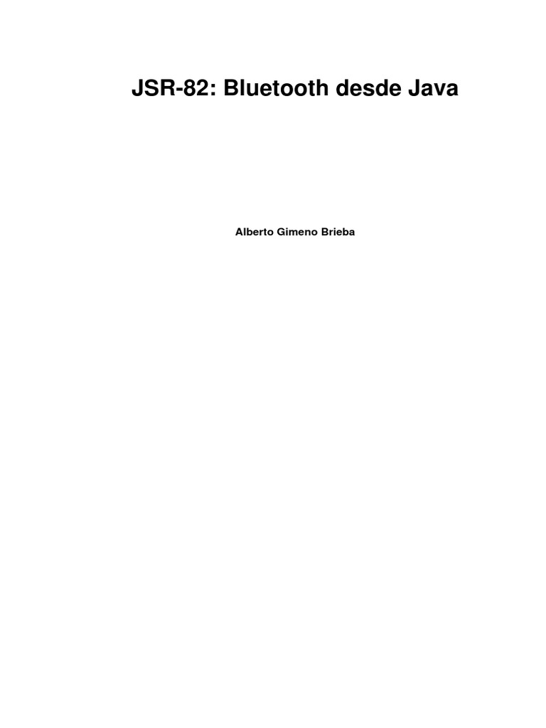 Java Bluetooth PDF | PDF | Java (lenguaje de programación) | Bluetooth