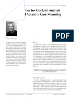 A Deprogrammer For Occlusal Analysis and Simplified Accurate Case Mounting