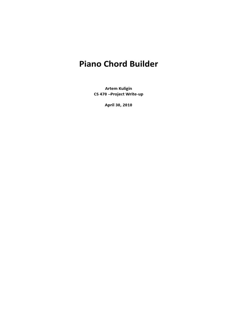 Piano Chord Builder PDF Computer Keyboard Input/Output