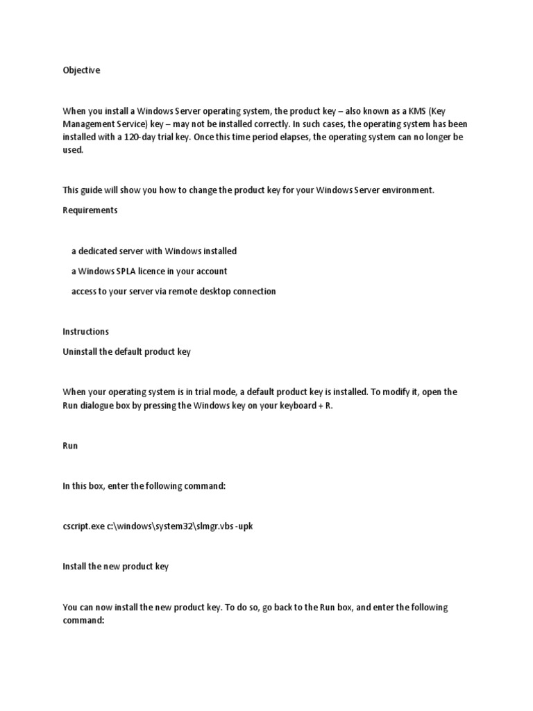 Activating Windows Server Product Keys | PDF | Microsoft Windows ...