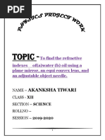 Class 12 Investigatory Project | PDF | Refraction | Refractive Index