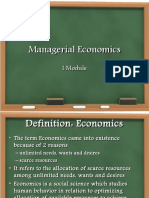 Managerial Economics I Module