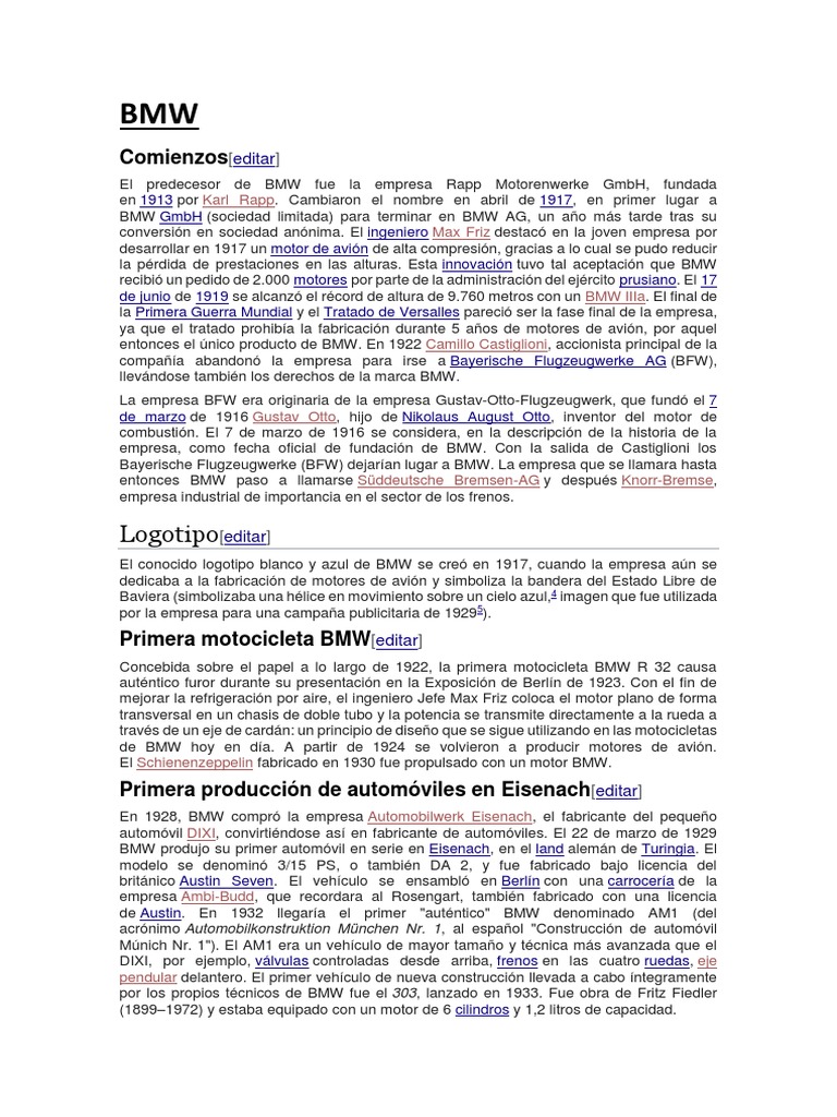 Historia y logotipo de BMW | PDF | BMW | Vehículos