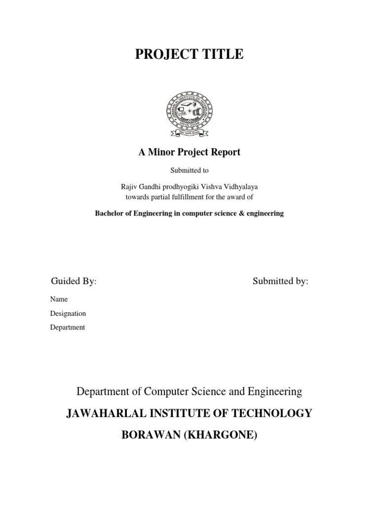 Minor Project Format 2019 | PDF | Computing | Information Technology