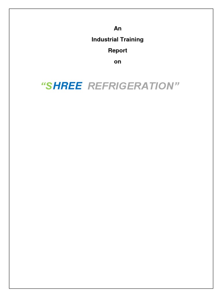 Shree Refrigeration Report PDF Air Conditioning Numerical Control