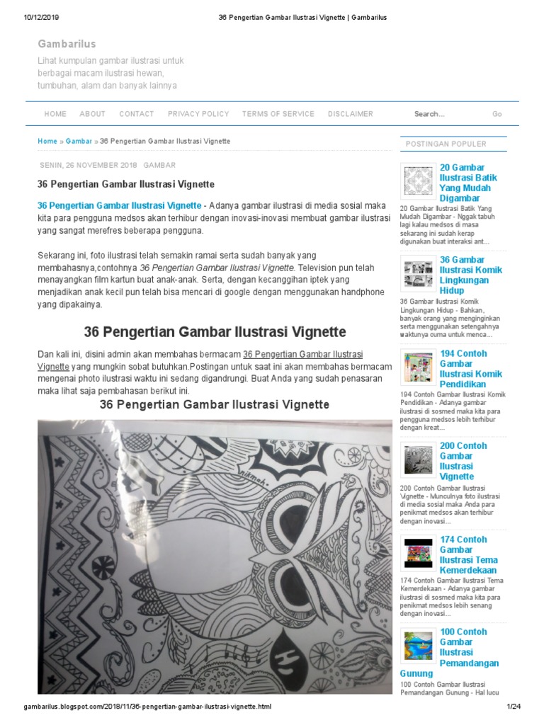 Pengertian Gambar Ilustrasi Vignette