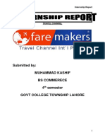 Travel & Tourism Internship Report Summary