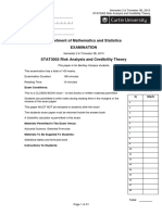 Department of Mathematics and Statistics Examination: This Paper Is For Bentley Campus Students