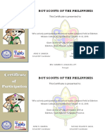 Boy Scouts of The Philippines: This Certificate Is Presented To