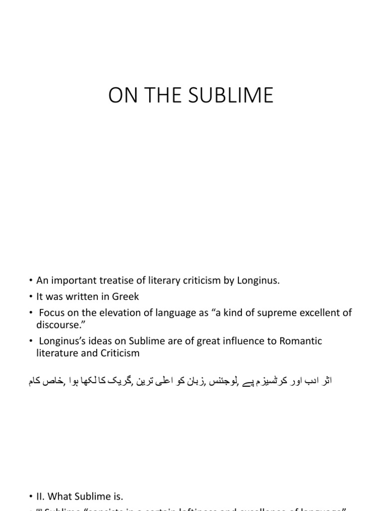 The Sublime: Longinus's Literary Critique | PDF | Religion ...