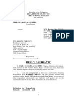 Reply Affidavit: Department of Justice Office of The City Prosecutor