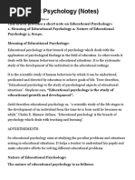 Educational Psychology (Notes)