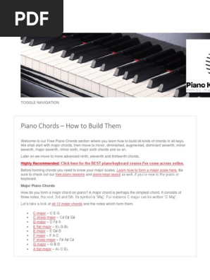 Piano Chords Pdf Chord Music Minor Scale