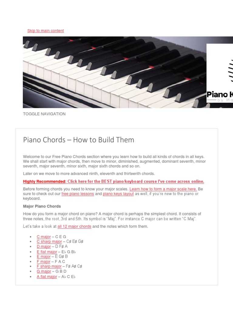 Piano Chords Chord Music Minor Scale