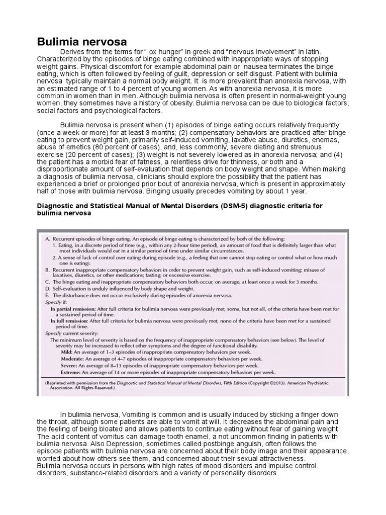 Understanding Bulimia Nervosa | PDF | Bulimia Nervosa | Binge Eating ...