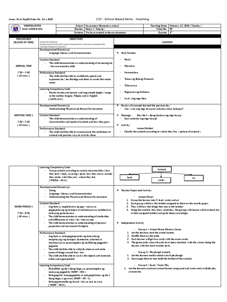 COT 4 Kinder Q4 Eya PDF Literacy Learning