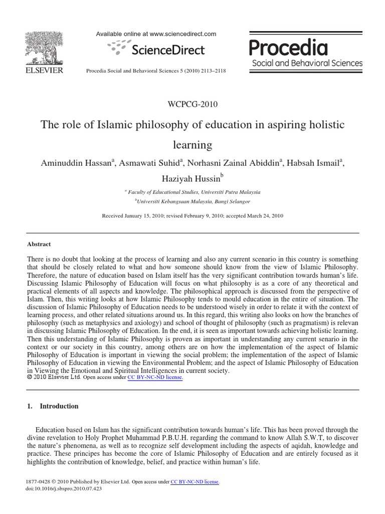 Islamic Phylosophy Education | PDF | Philosophy Of Education | God In Islam