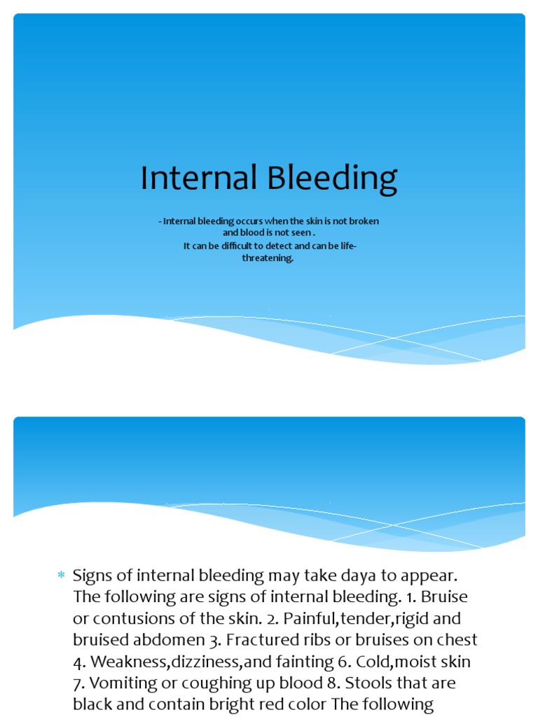 Signs and First Aid for Internal Bleeding | PDF