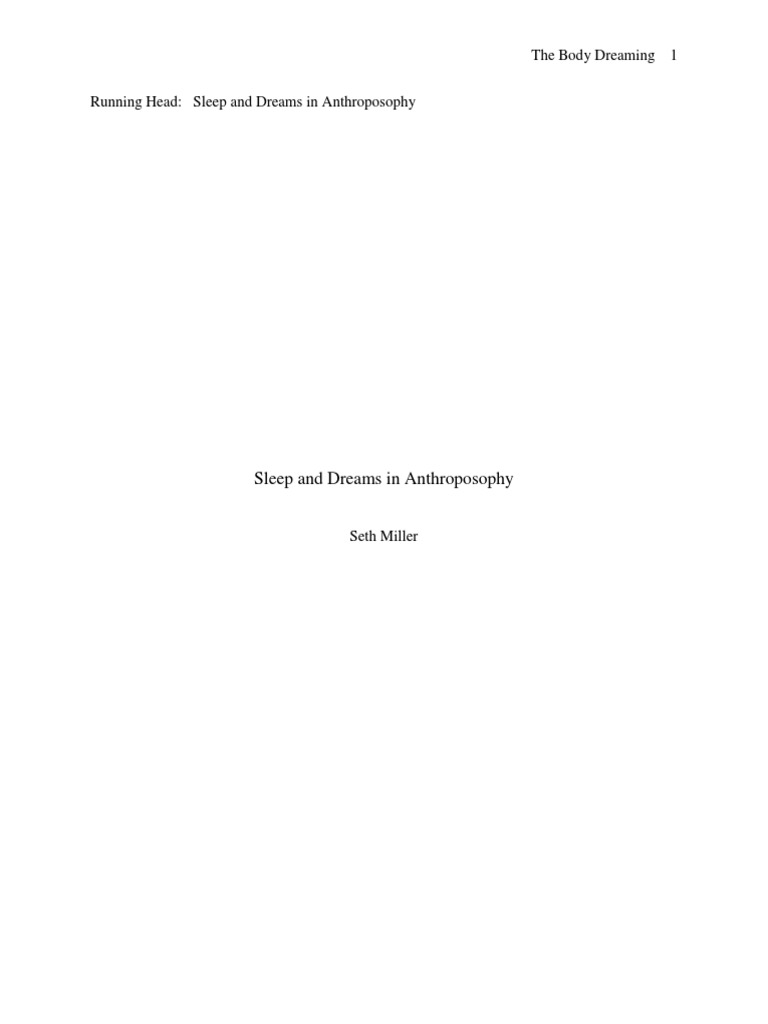 Sleep and Dreams in Anthroposophy PDF | PDF | Dream | Rapid Eye ...