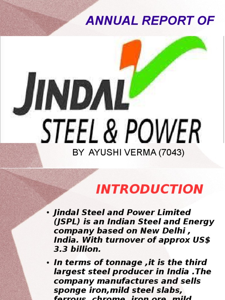 Annual Report Analysis of Jindal Steel and Power Limited for FY2018