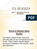 Data Models: Unit-3 Introduction To Database