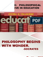 Section Iii: Philosophical Perspective in Education: Etchel E. Vallecera