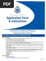 Consent To Check and Release National Police Record Form