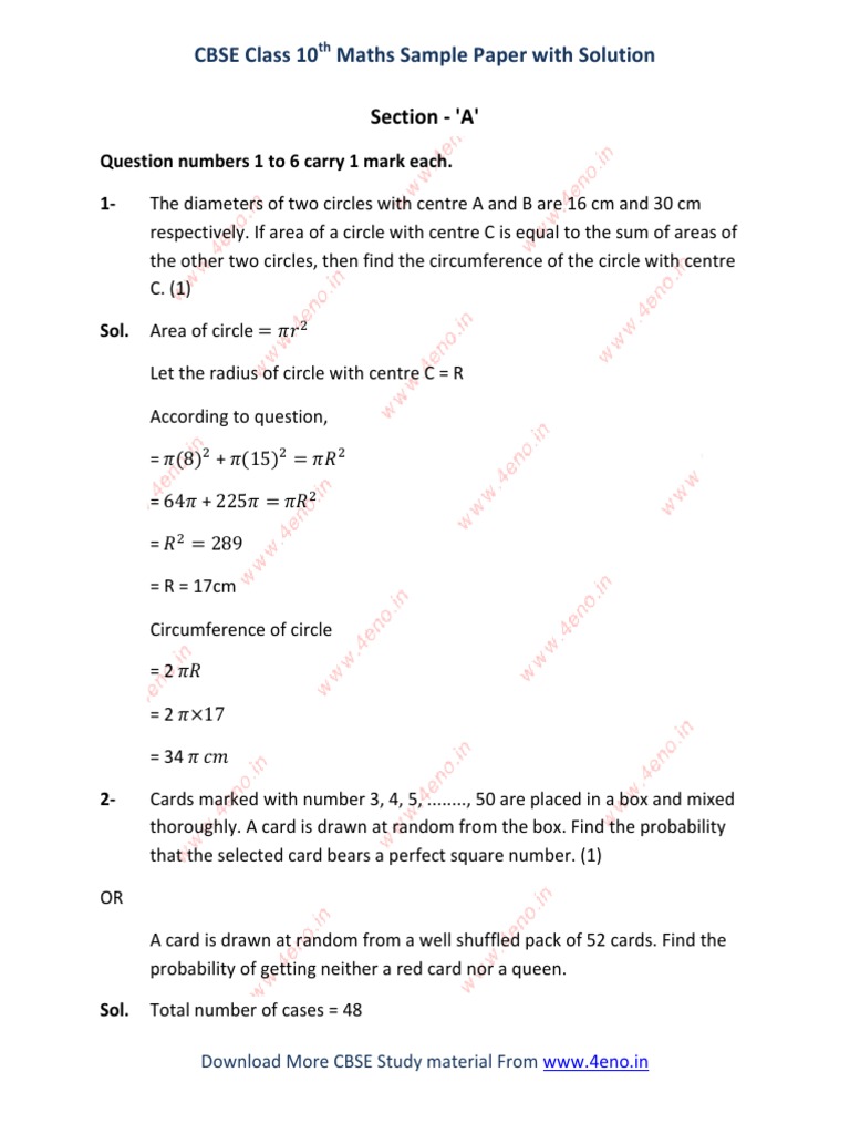 Maths With Sol | PDF | Area | Triangle