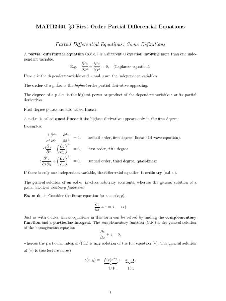 Chapter3 Pdf Pdf Partial Differential Equation Ordinary Differential Equation
