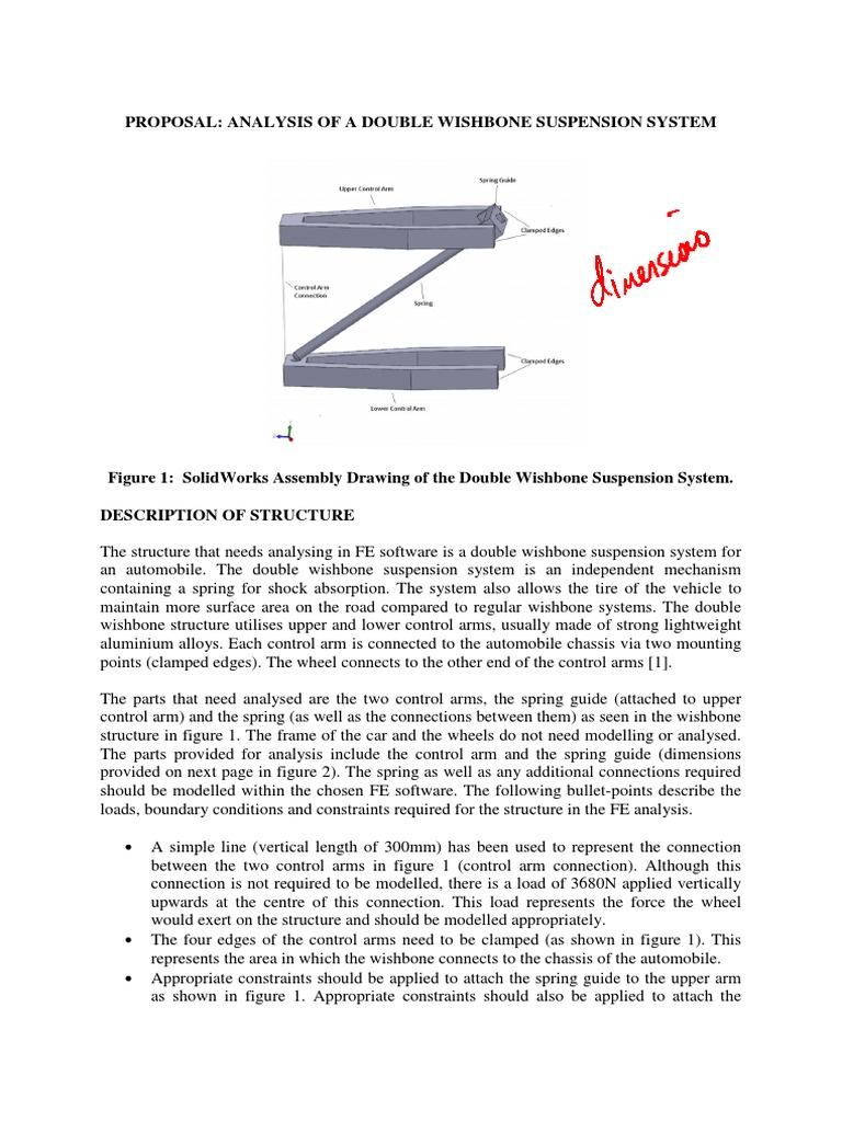 Proposal: Analysis of A Double Wishbone Suspension System | PDF ...