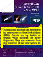 Comparison Between Asteroid and Comet: Grade 8-Adelfa Group 5