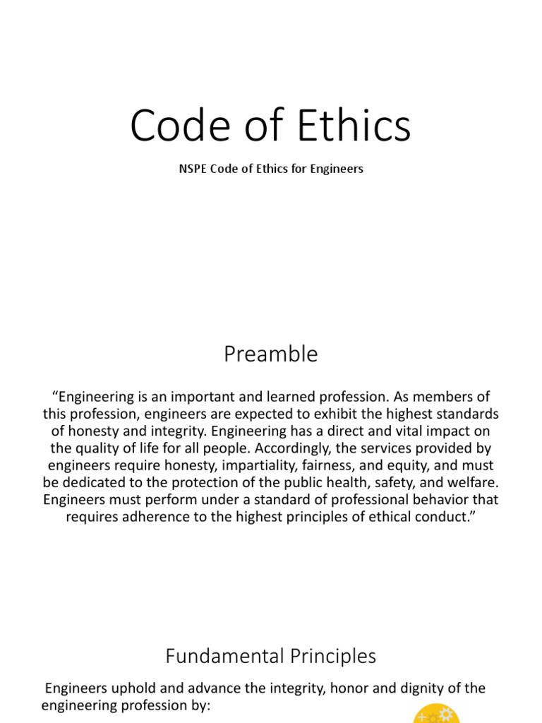 NSPE Engineers' Code of Ethics | PDF
