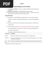 Unit 5 Procedures & Functions: Stored Procedure